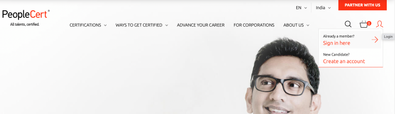 PeopleCert Create Account Screenshot
